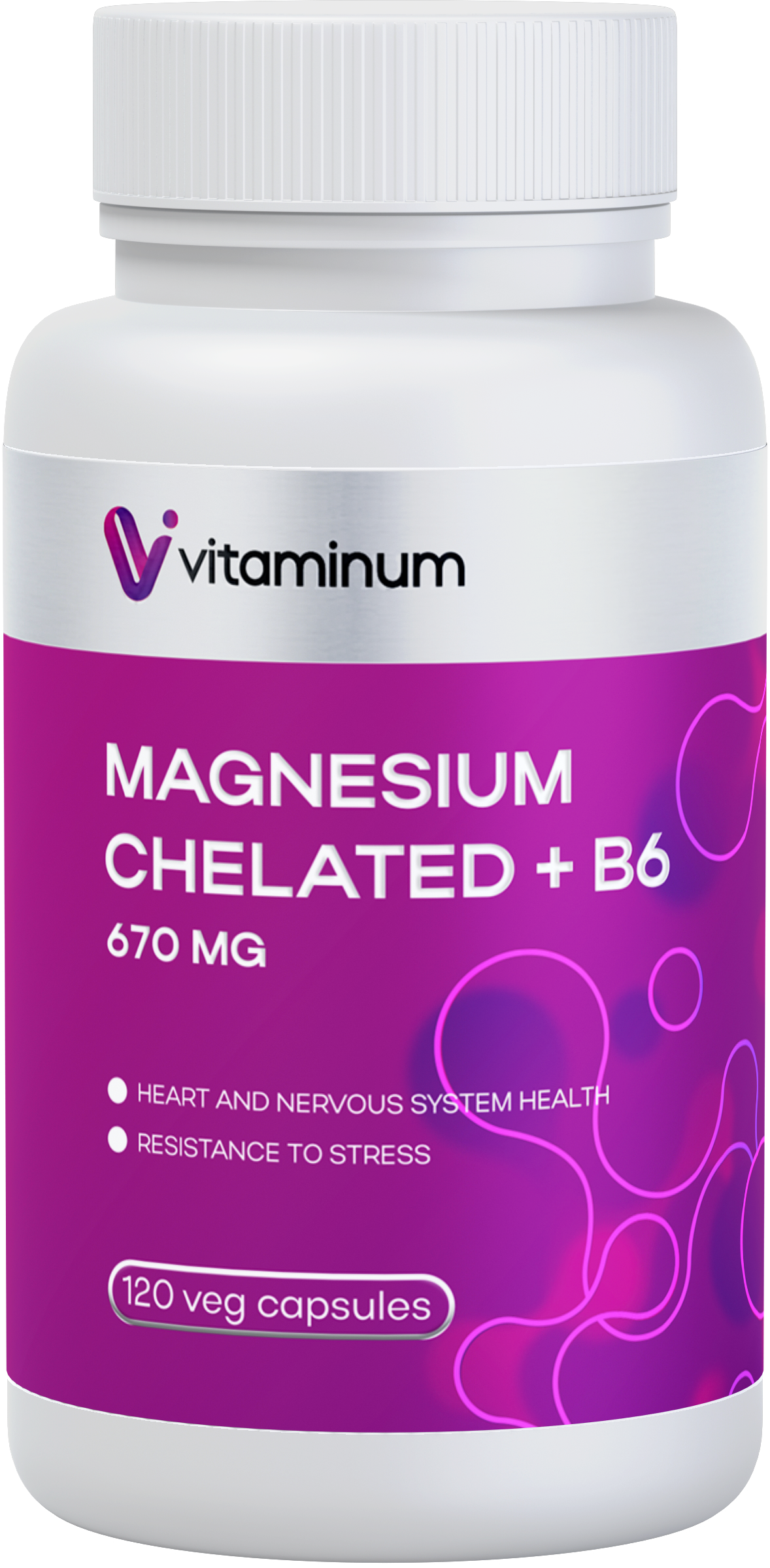  Vitaminum МАГНИЙ ХЕЛАТ + витамин В6 (670 MG) 120 капсул 800 мг  в Кировске